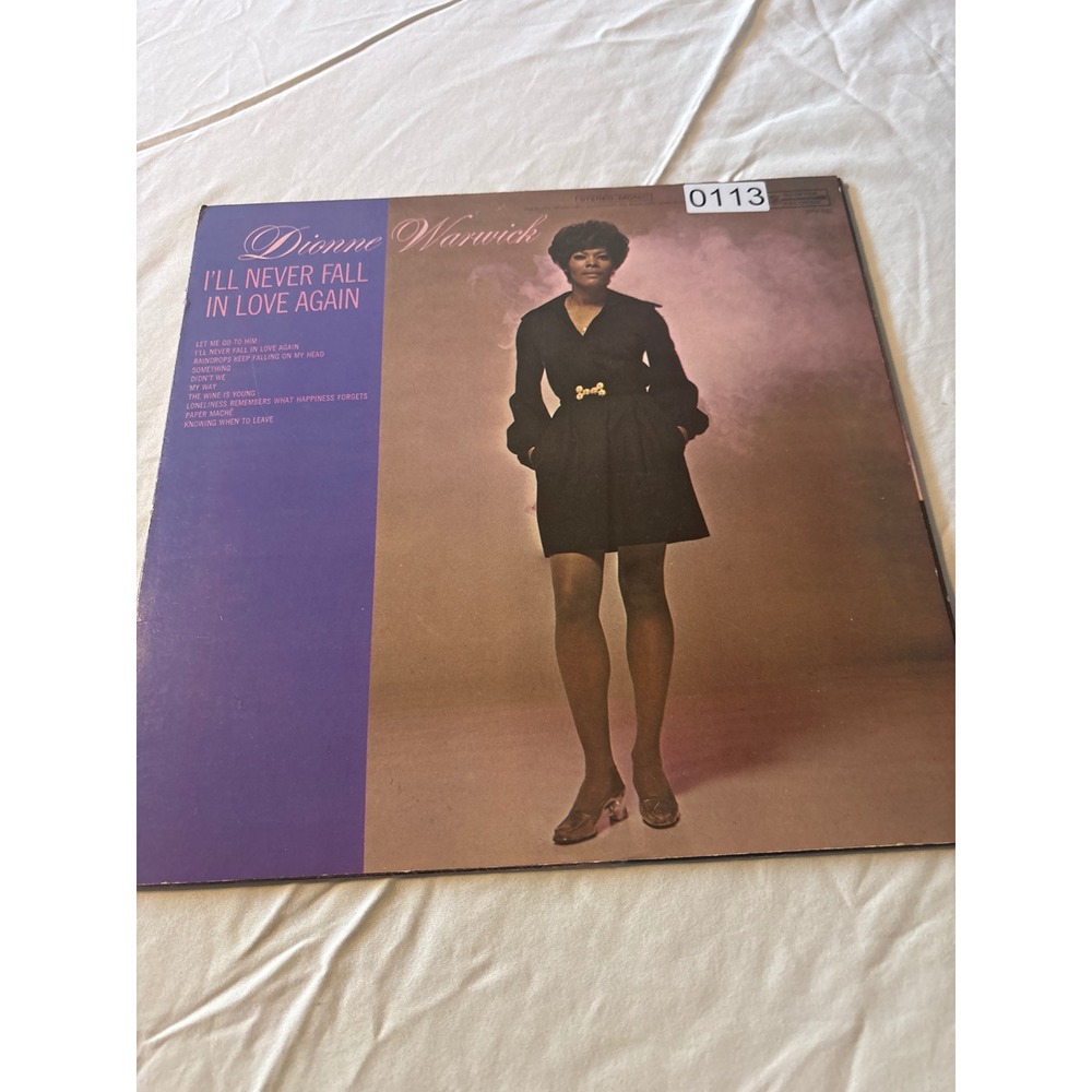 Dionne Warwick Vinyl LP I'll Never‎ Fall In Love Again 12" Black Good 1970 Soul